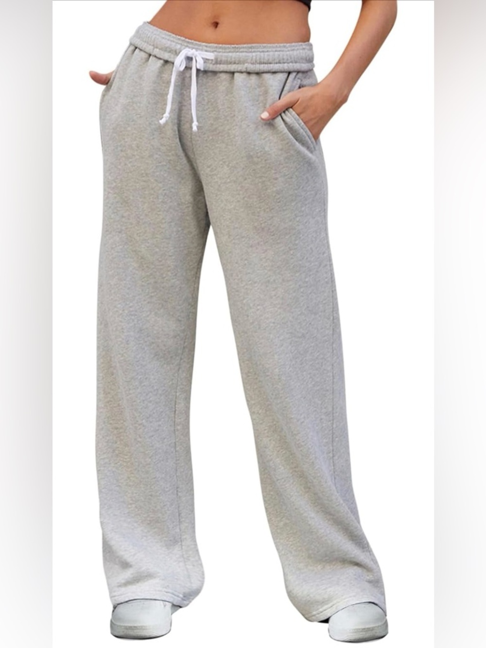 Light Gray Wide Leg Sweatpants